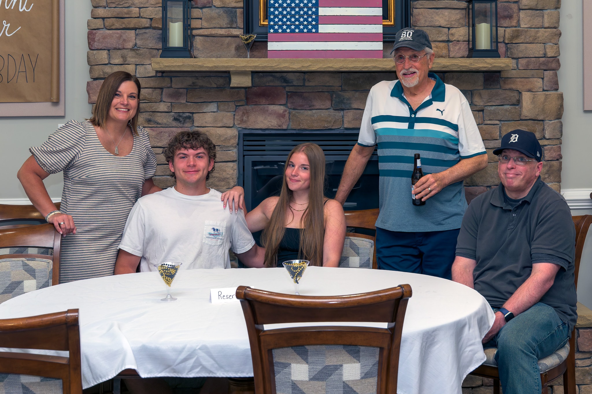 Family gathering at birthday party