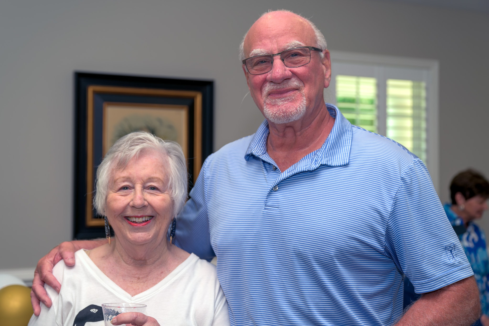 Couple smiling at private event